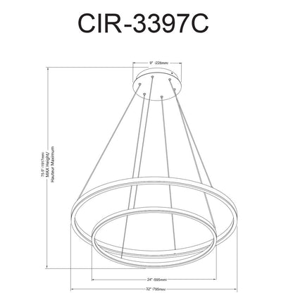 97W Chandelier, AGB, FR Acrylic Diffuser