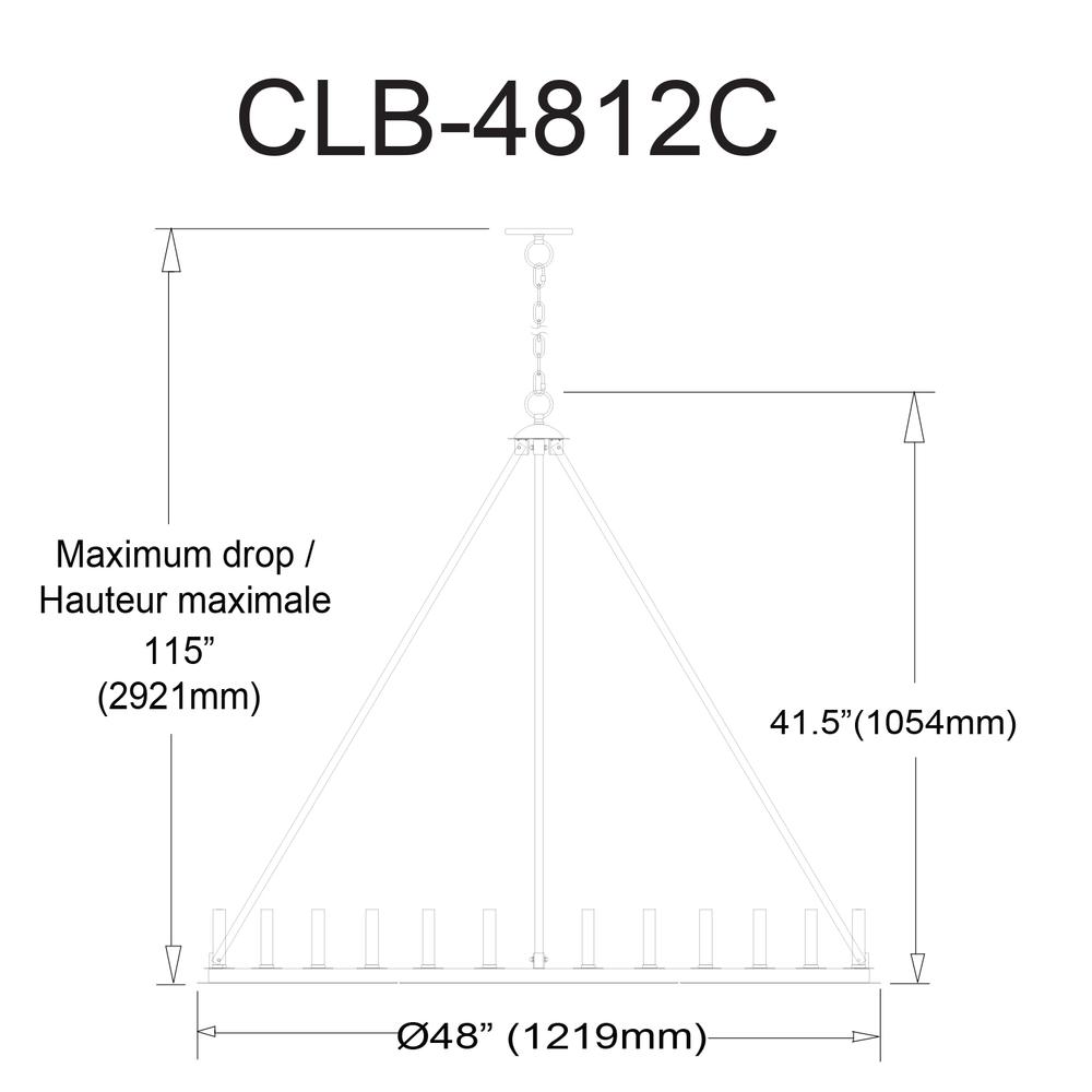 12LT Incandescent Chandelier, MB