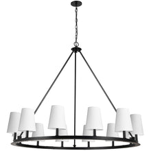 12LT Incandescent Chandelier, MB, WH Shades