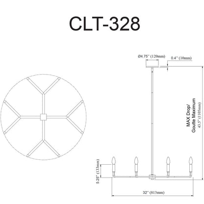 8LT Incandescent Chandelier, AGB