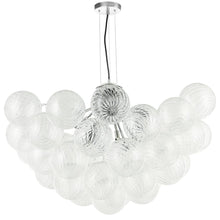 12 Light Polished Chrome Chandelier w/ Clear Spiral Glass