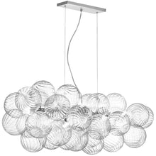 10 Light Halogen Horizontal Pendant Polished Chrome with Clear Spiral Glass
