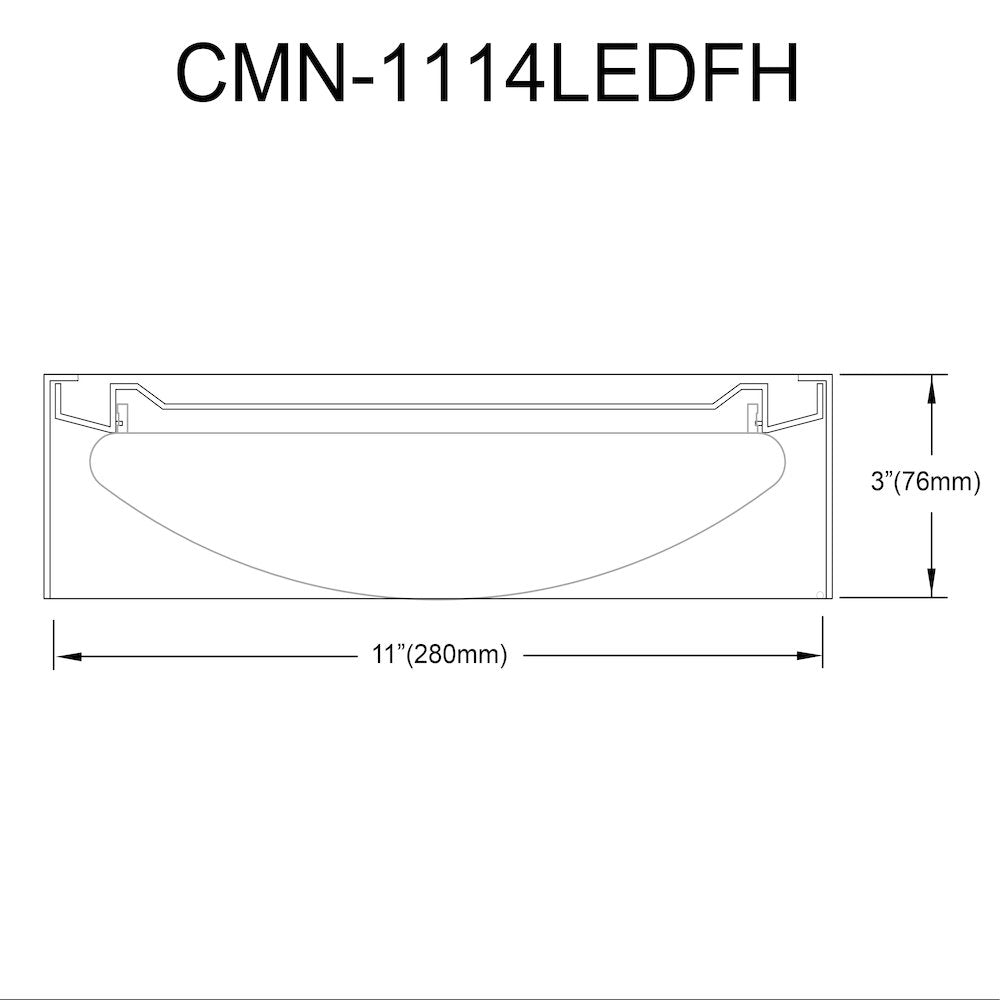 14W Flush Mount Matte Black Metal Shade