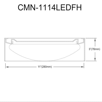 14W Flush Mount Matte Black Metal Shade