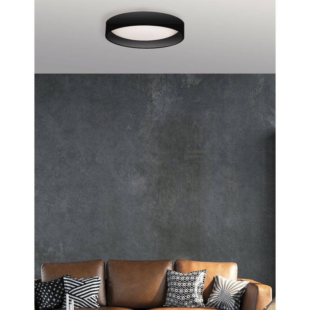 14W Flush Mount Matte Black Metal Shade