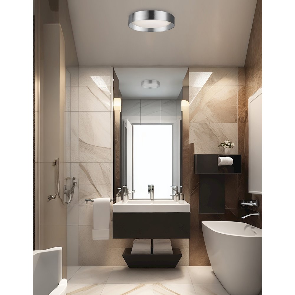 14W Flush Mount Polished Chrome Metal Shade