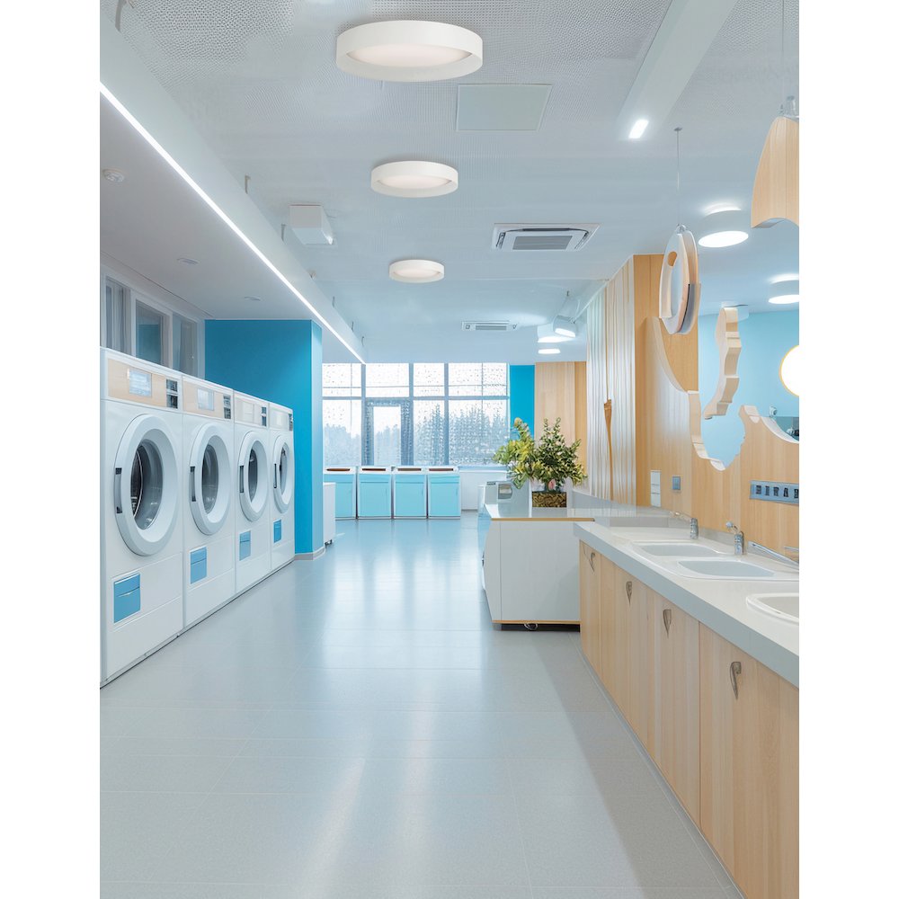 22W Flush Mount w/ Matte White Metal Shade