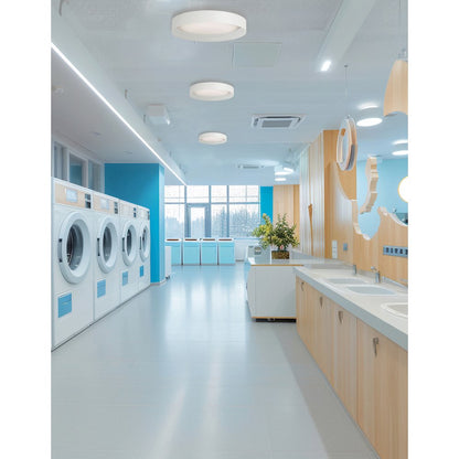 22W Flush Mount w/ Matte White Metal Shade
