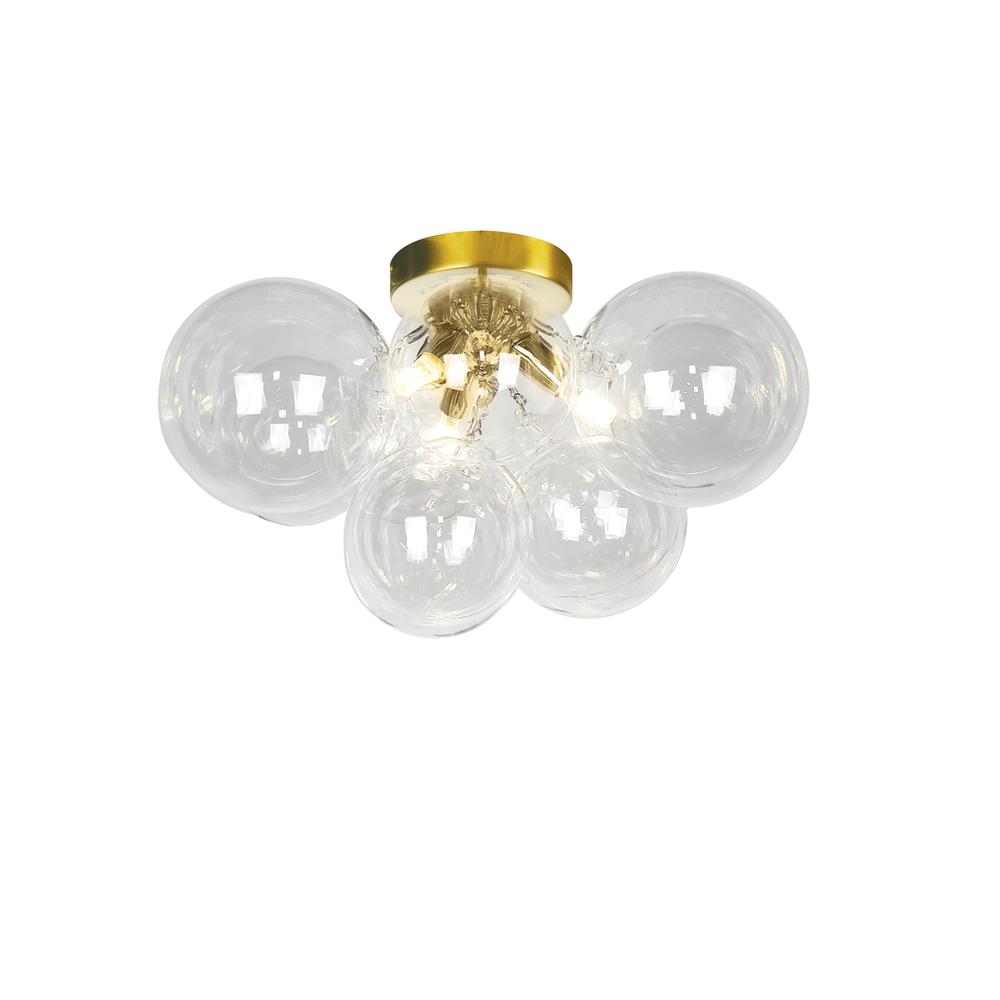 3LT Halogen Flush Mount, AGB, Clear Glass