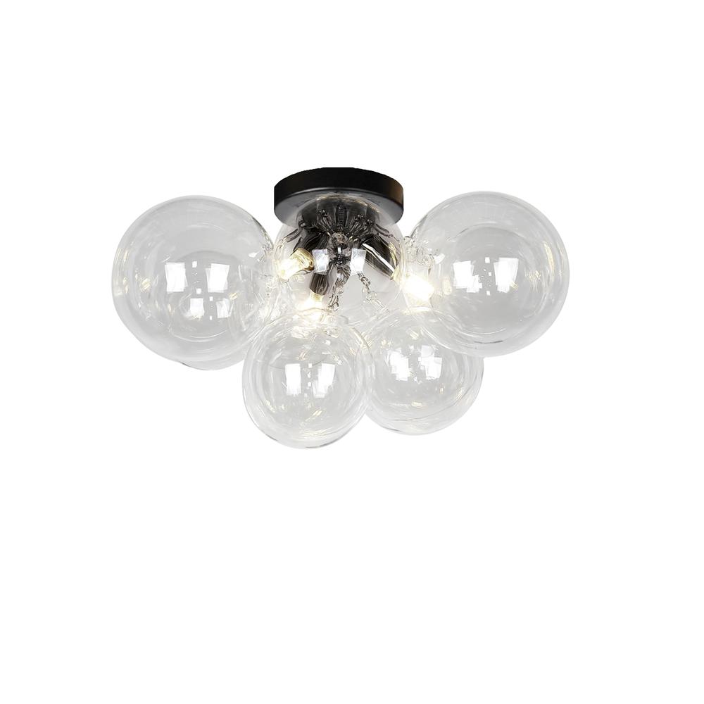 3LT Halogen Flush Mount, MB, Clear Glass