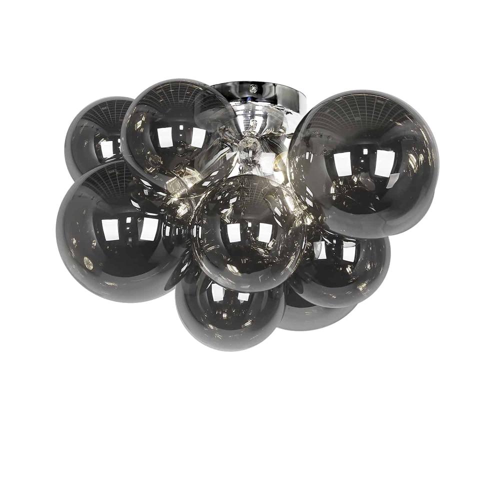 3LT Flush Mount, PC, Smoked Glass