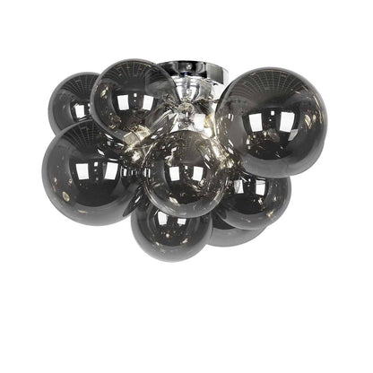 3LT Flush Mount, PC, Smoked Glass
