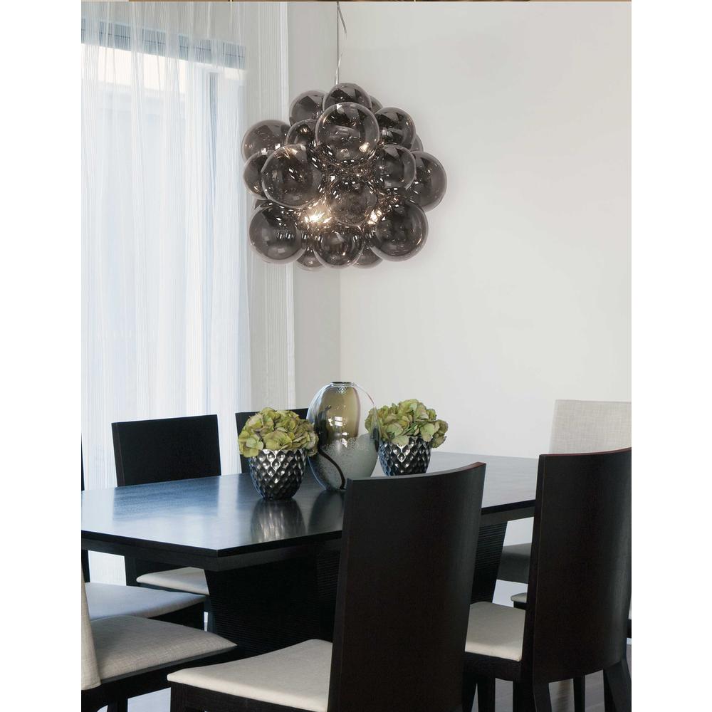 6LT Halogen Pendant, PC, Smoked Glass