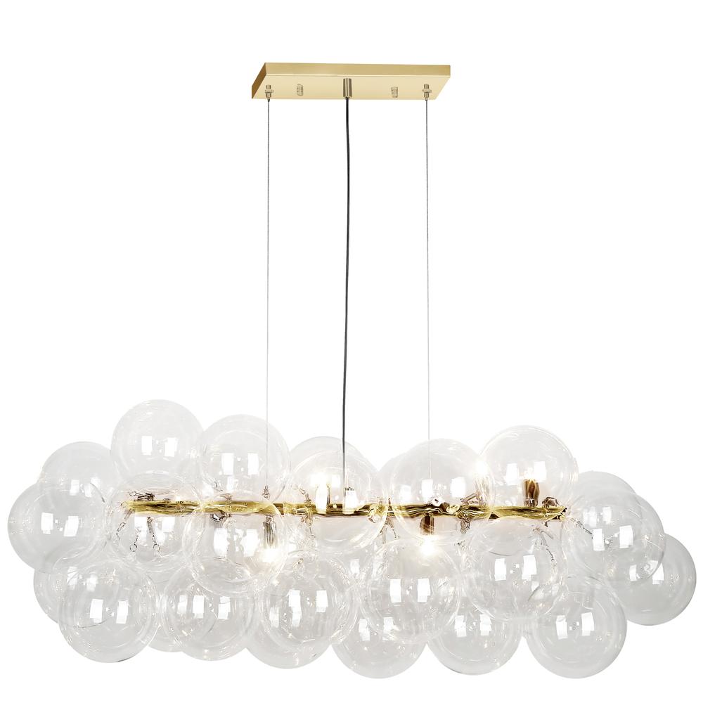 10LT Halogen Horiz Pendant, AGB, Clear Glass