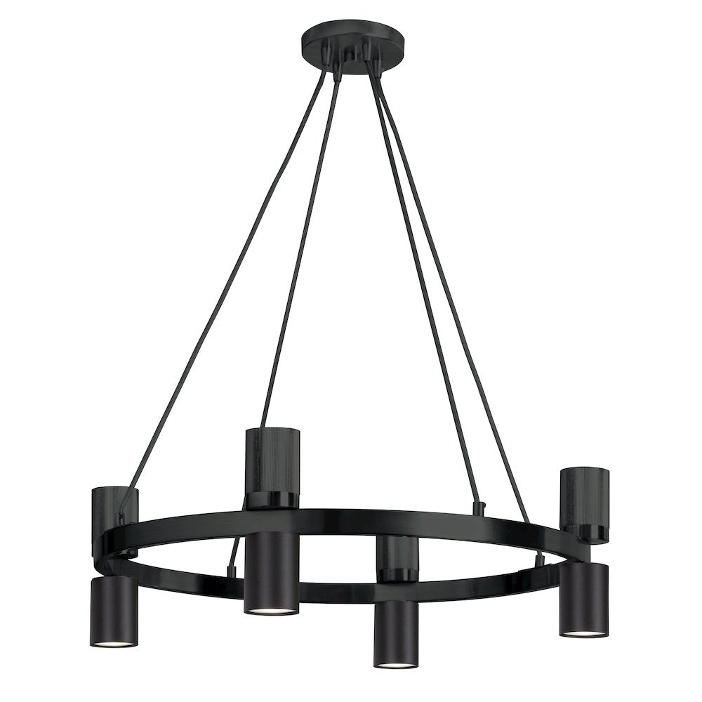 8 Light Chandelier in Matte Black