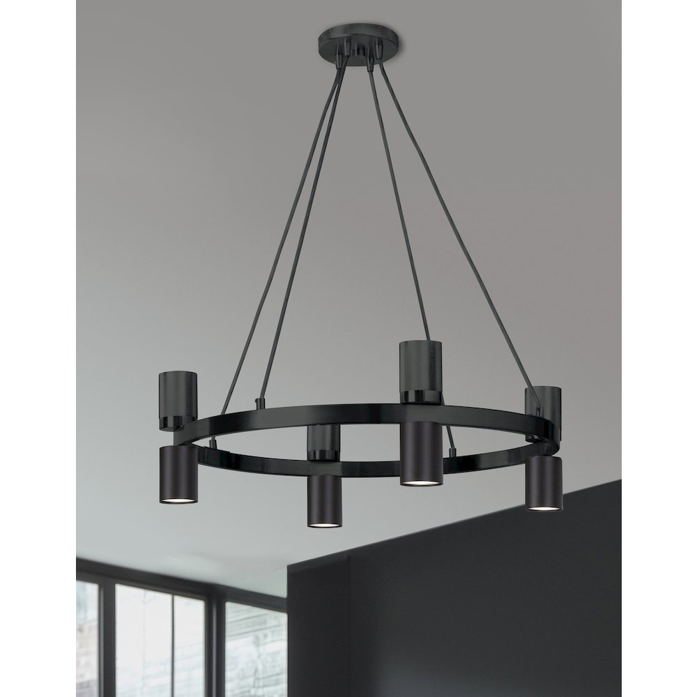 8 Light Chandelier in Matte Black