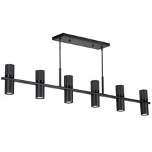 12 Light Horizontal Chandelier in Matte Black