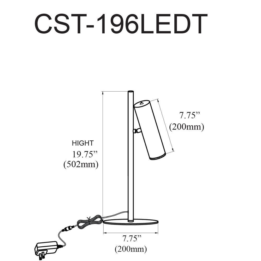 6W Table Lamp,  SC, FR Acrylic Diffuser