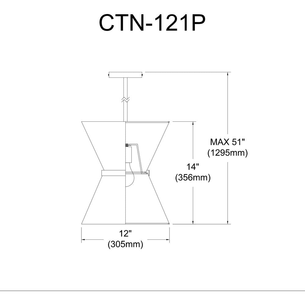 1LT Incand Pendant, MB, SLV ring,  BK/SLV Shade