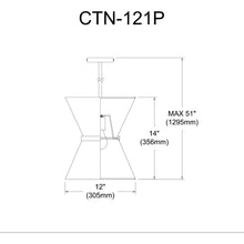 1LT Incand Pendant, MB, GLD ring, BK/GLD Shade