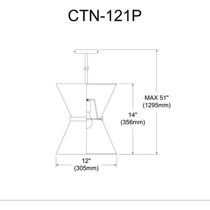 1LT Incand Pendant, MB, GLD ring, BK/GLD Shade