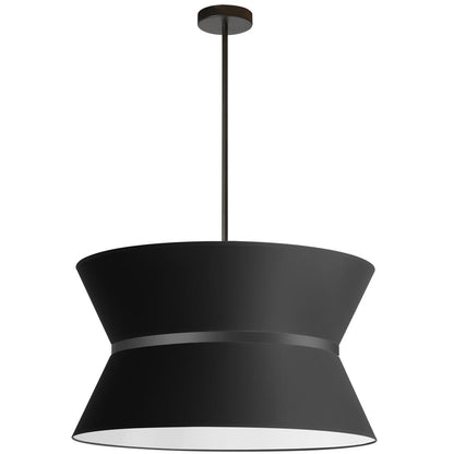 4LT Incandescent Chandelier, MB, BK Shade