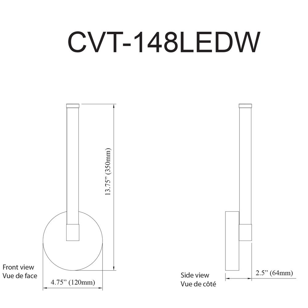 8W Wall Sconce, AGB, WH Acrylic Diff