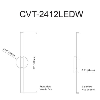 12W Wall Sconce, AGB, WH Acrylic Diff