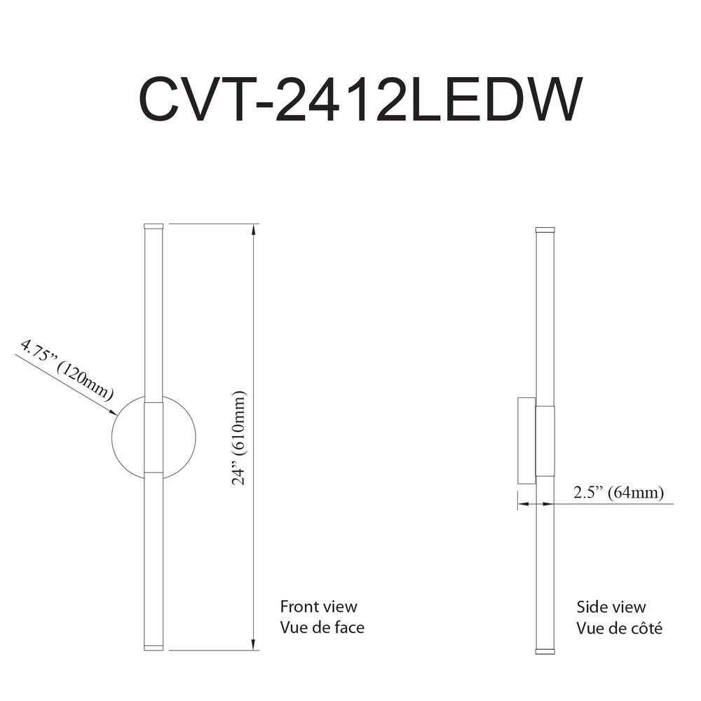12W Wall Sconce, MB, WH Acrylic Diff
