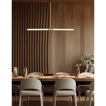 20W Horizontal Pendant Aged Brass with White Acrylic Diffusers