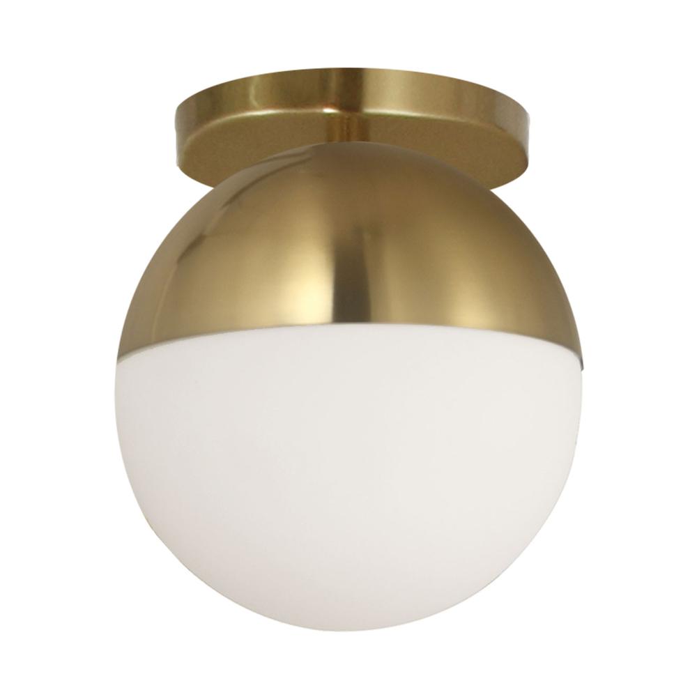 1LT Flush Mount, AGB, WH Glass