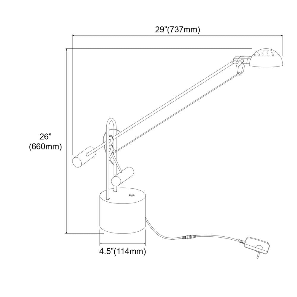 8W Desk Lamp, Black Finish