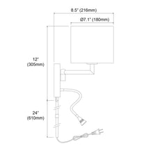 Wall Sconce,Reading Lamp, PC Finish