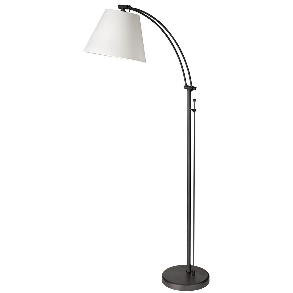 1LT Incan Adjustable Floor Lamp, MB, WH Shade