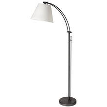 1LT Incan Adjustable Floor Lamp, MB, WH Shade