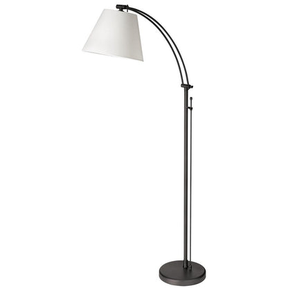 1LT Incan Adjustable Floor Lamp, MB, WH Shade