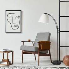 1LT Incan Adjustable Floor Lamp, MB, WH Shade