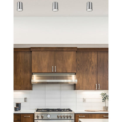 12W Flush Mount Polished Chrome with Frosted Acrylic Diffuser