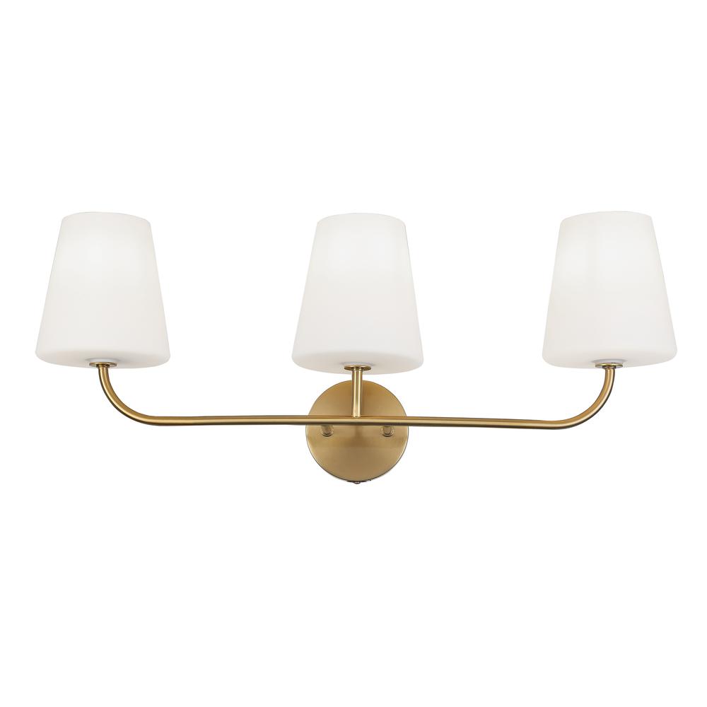 3LT Incandescent Vanity, AGB, WH Opal Glass