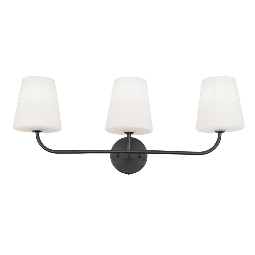 3LT Incandescent Vanity, MB, WH Opal Glass