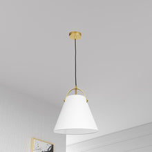 1LT Emperor Pendant Aged Brass, White Shade