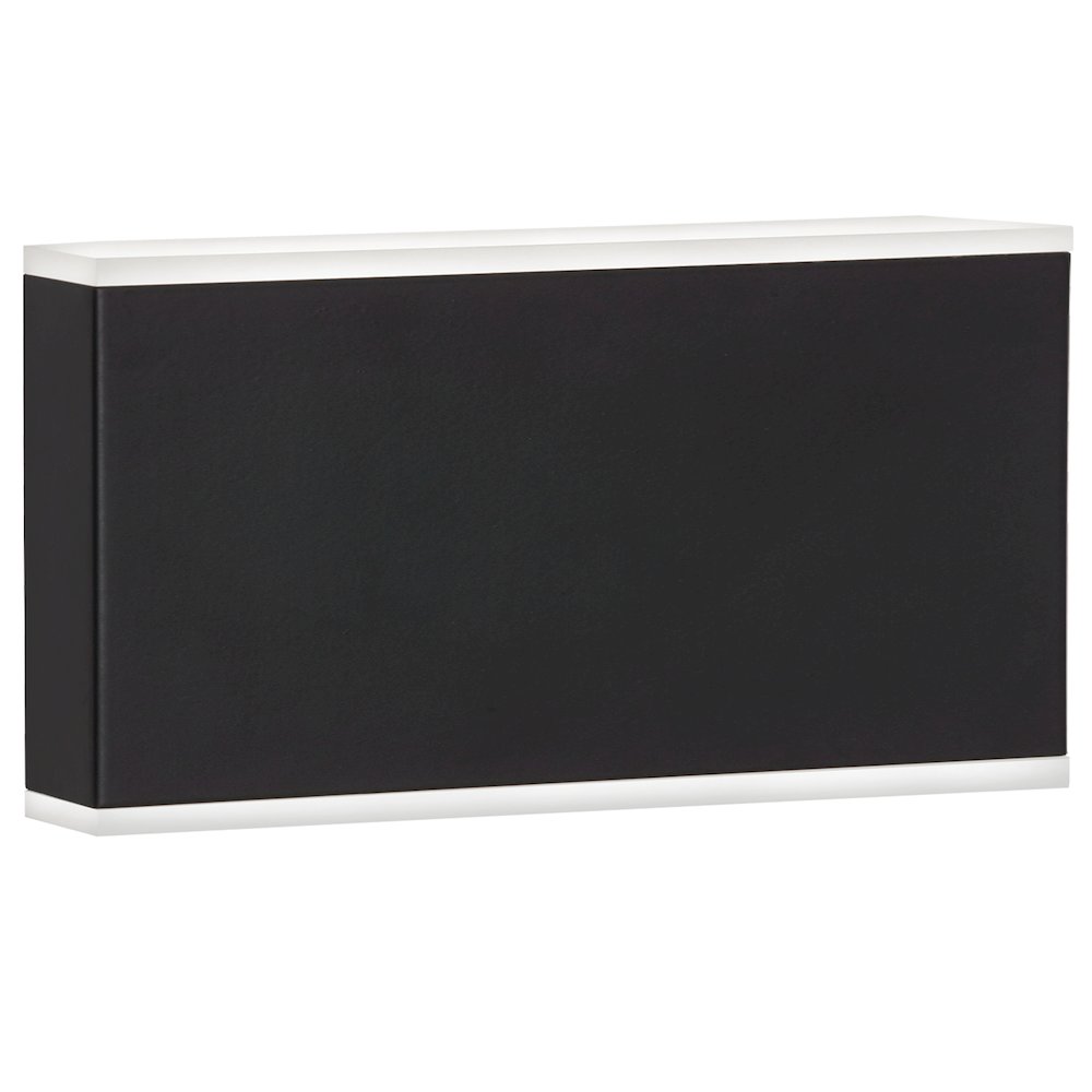 20W Outdoor Wall Sconce, Matte Black with Frosted Acrylic Diffuser