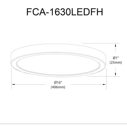 30W Matte Black Flush Mount