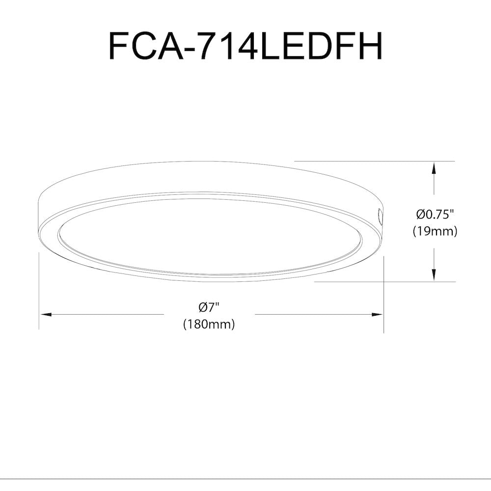 14W Matte Black Flush Mount