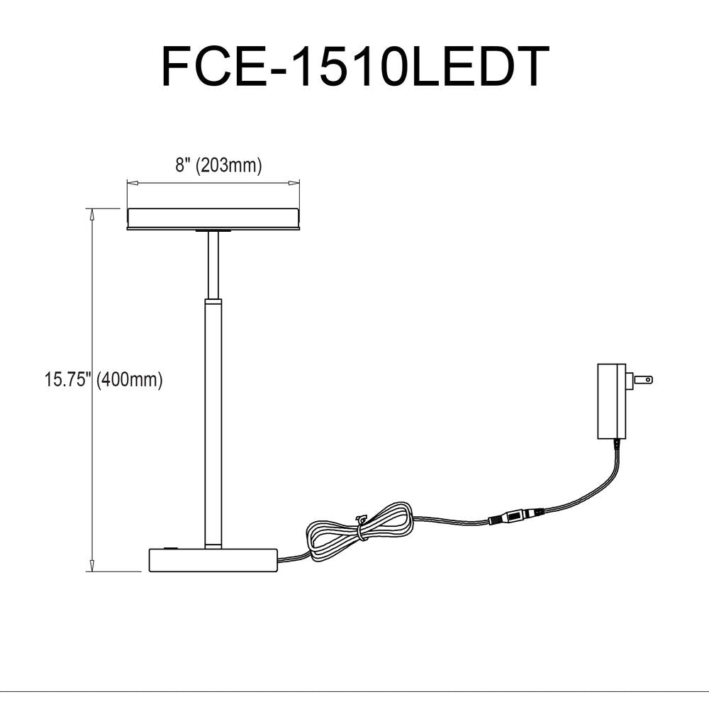 10W Table Lamp, SB, WH Acrylic Diff
