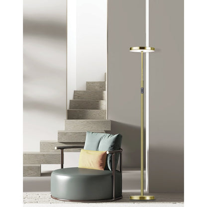 30W Floor Lamp in Polished Chrome w/ White Acrylic Diffuser