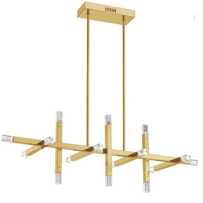 48W Horiz Chandelier, AGB, Acrylic Diffuser