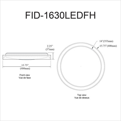 30W Flush Mount, MB, WH Diffuser
