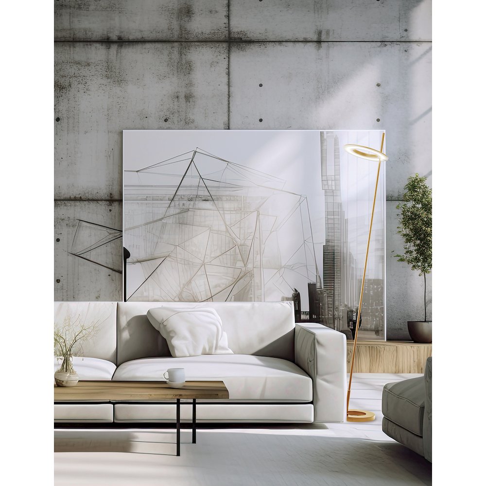 20W Floor Lamp Aged Brass
