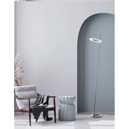 20W Floor Lamp Satin Chrome